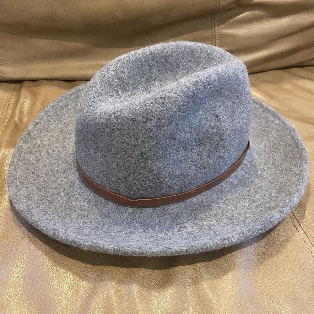 Fedora Style 100% Wool Hat Altered State NWT Gray Faux Leather Hat Trim One Size - Picture 4 of 8